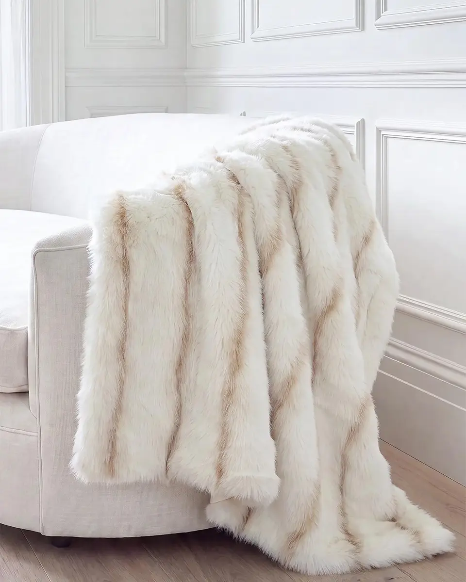Lyla Grant Striped Faux Fox Throw, 60" x 72" | Thumbnail 4