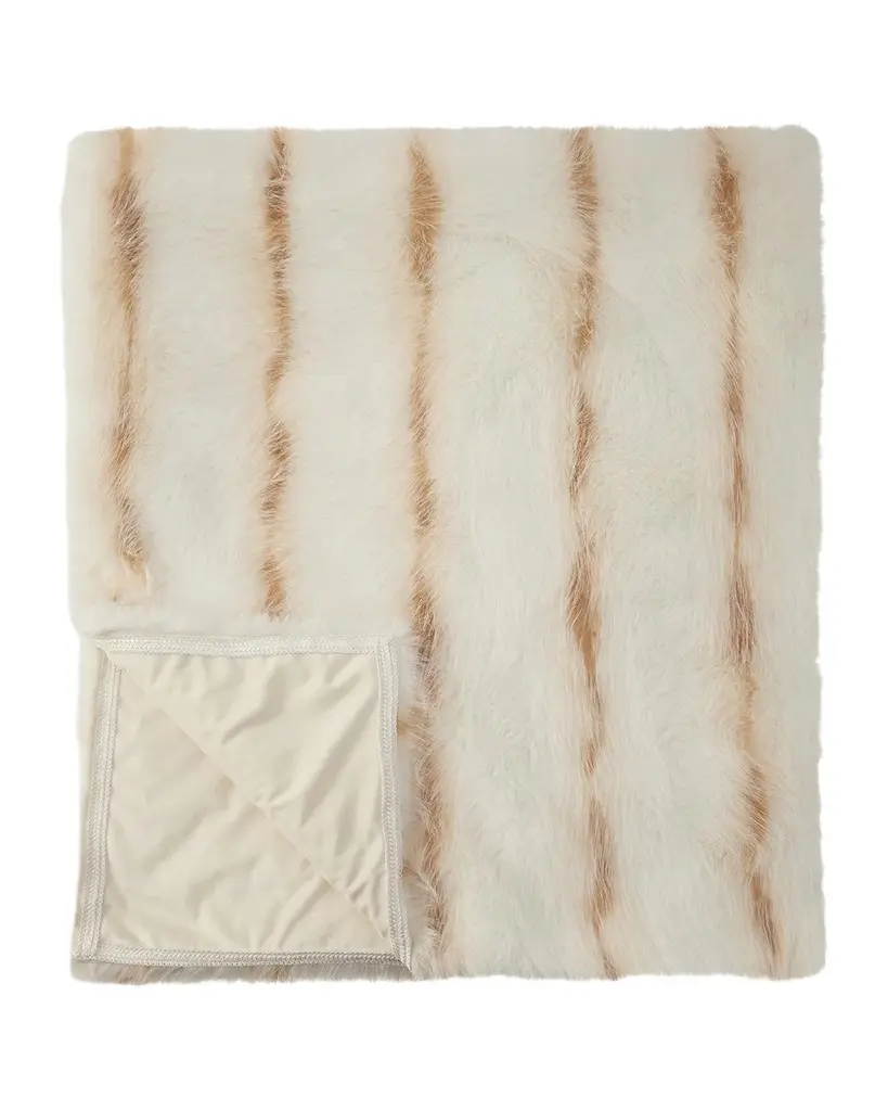 Lyla Grant Striped Faux Fox Throw, 60" x 72"