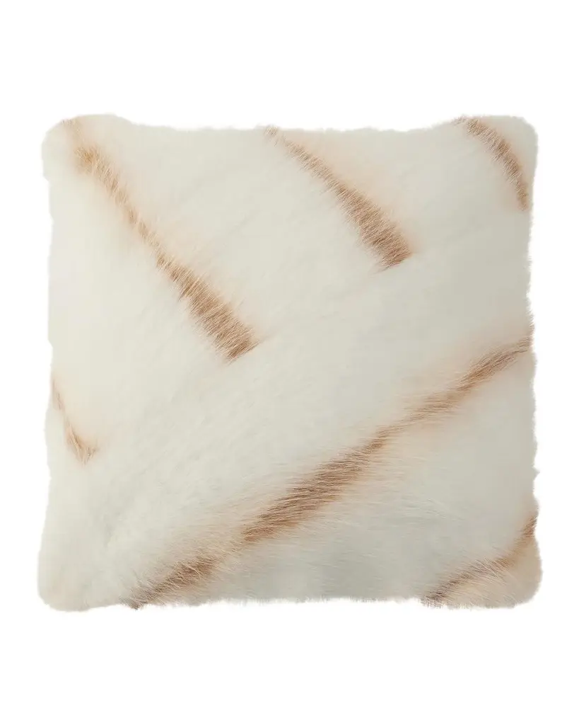 Lyla Grant Striped Faux Fox Pillow, 20" Square