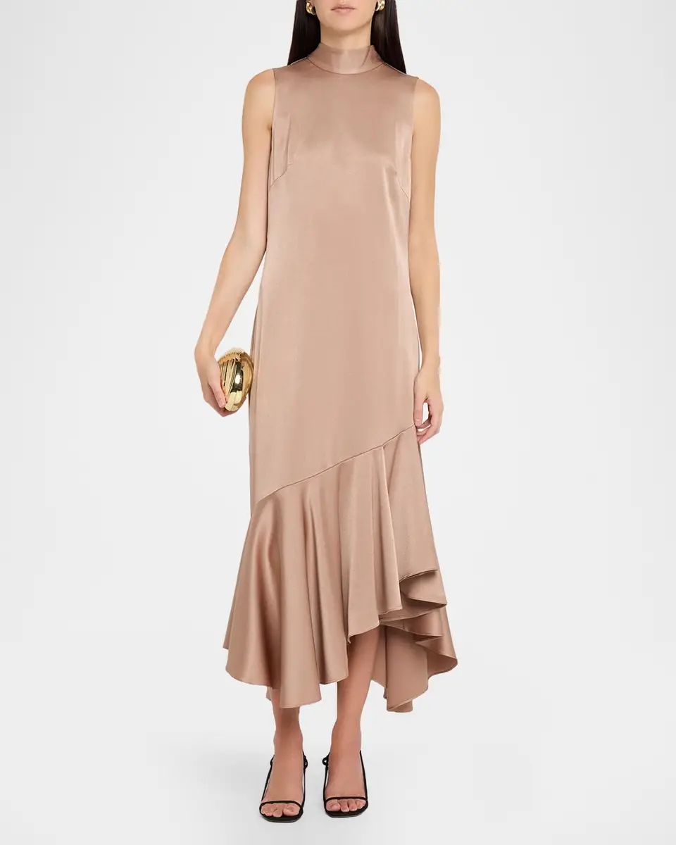 Kobi Halperin Jenkins Turtleneck High-Low Flounce Midi Dress | Thumbnail 2 Kobi Halperin Jenkins Turtleneck High-Low Flounce Midi Dress | Thumbnail 2