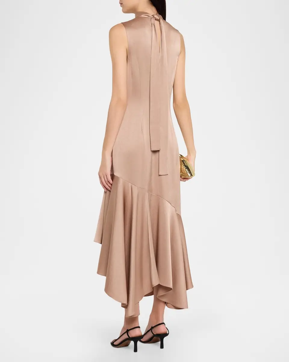 Kobi Halperin Jenkins Turtleneck High-Low Flounce Midi Dress | Thumbnail 3 Kobi Halperin Jenkins Turtleneck High-Low Flounce Midi Dress | Thumbnail 3