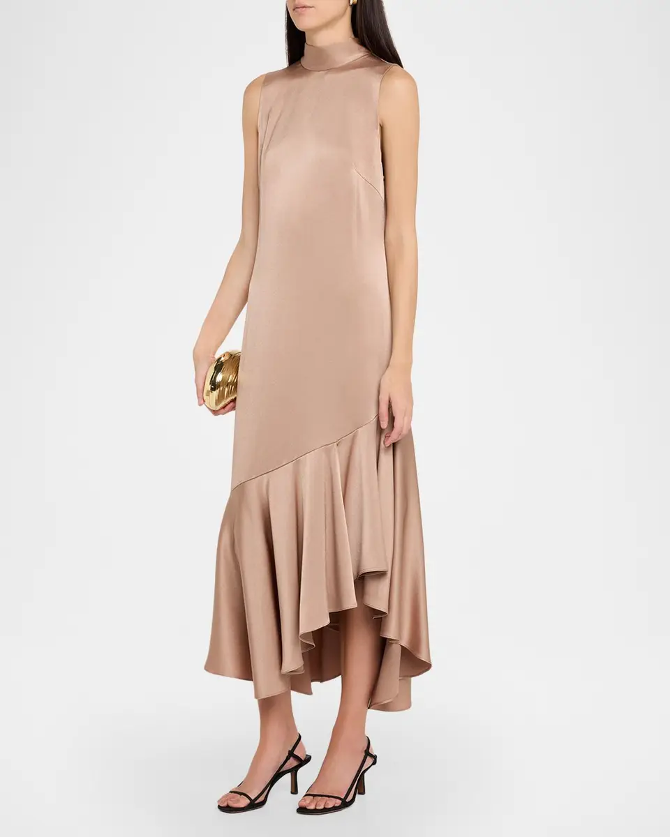 Kobi Halperin Jenkins Turtleneck High-Low Flounce Midi Dress | Thumbnail 4 Kobi Halperin Jenkins Turtleneck High-Low Flounce Midi Dress | Thumbnail 4