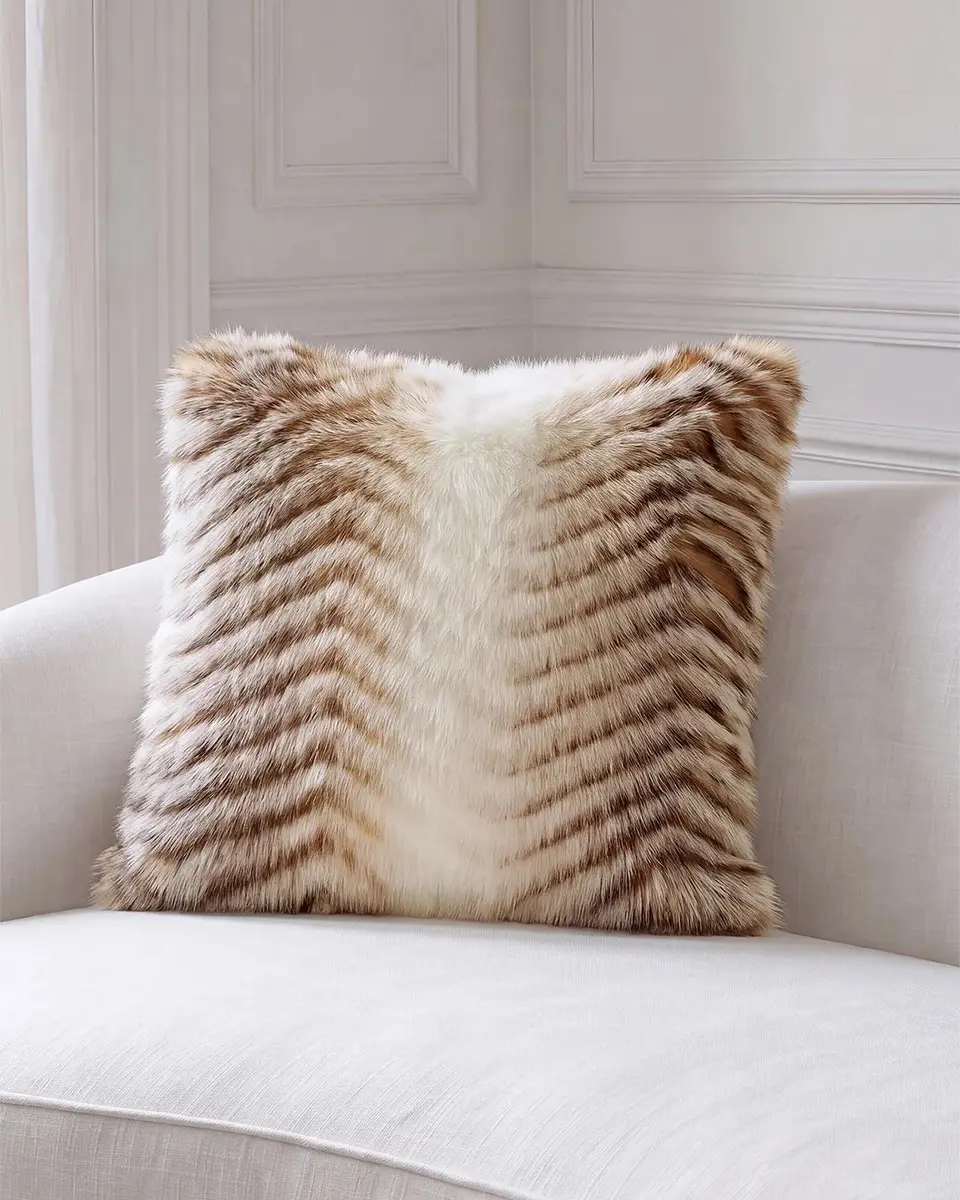 Lyla Grant Chevron Faux Fox Pillow, 20" Square | Thumbnail 3 Lyla Grant Chevron Faux Fox Pillow, 20" Square | Thumbnail 3