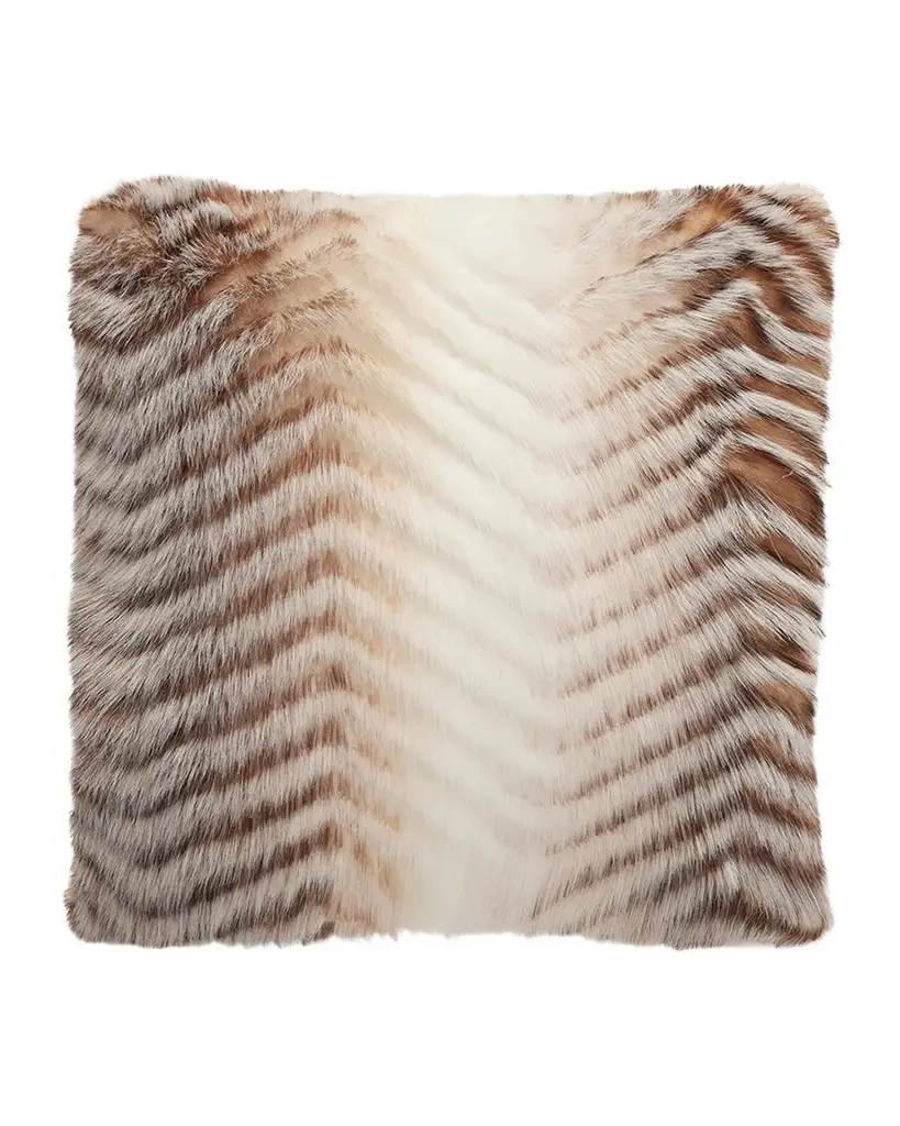 Chevron Faux Fox Pillow, 20" Square Chevron Faux Fox Pillow, 20" Square