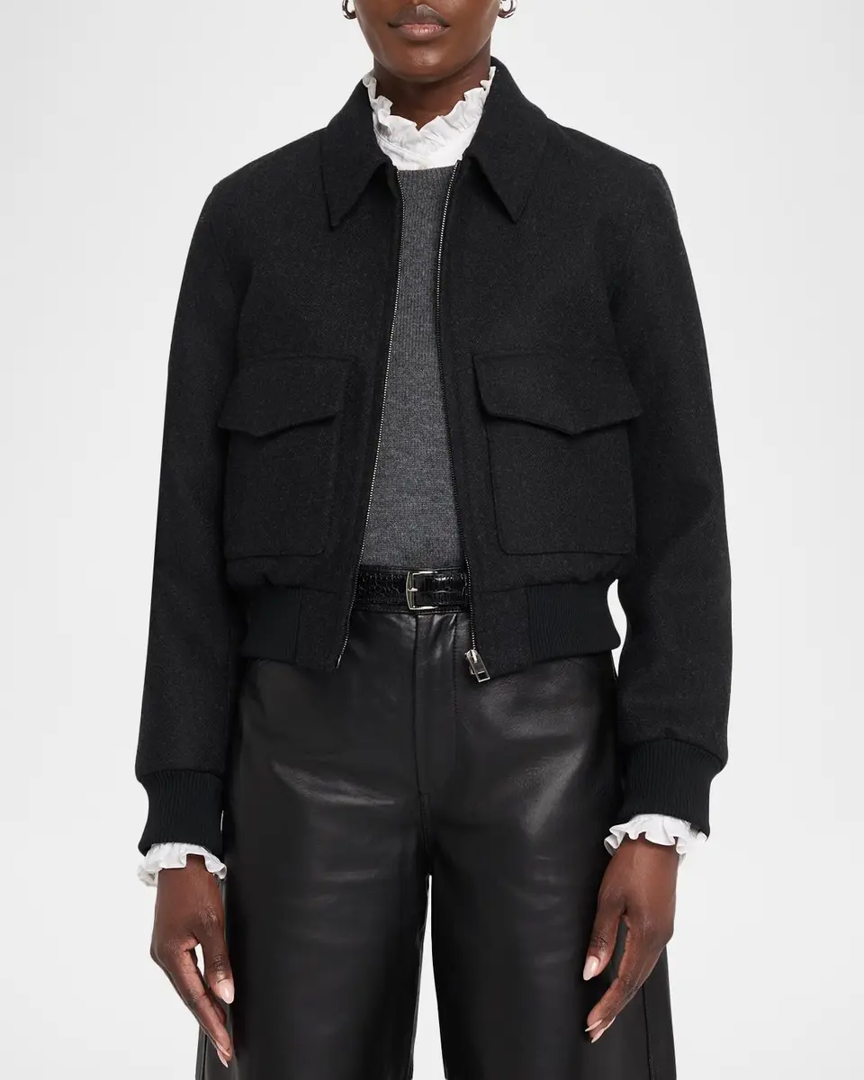 Nili Lotan Redley Virgin Wool Bomber Jacket | Thumbnail 4 Nili Lotan Redley Virgin Wool Bomber Jacket | Thumbnail 4