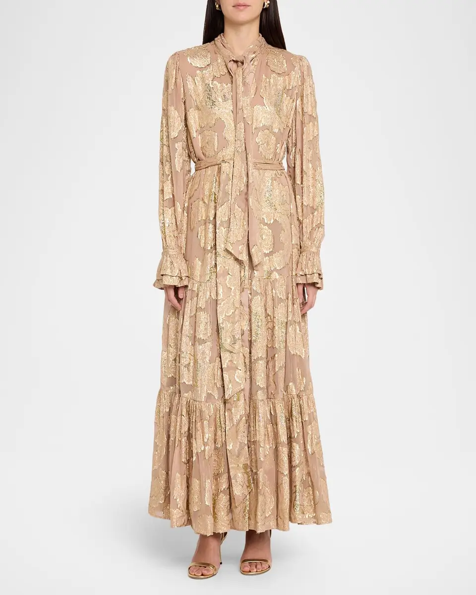 Kobi Halperin Rian Metallic Floral Jacquard Maxi Dress | Thumbnail 2 Kobi Halperin Rian Metallic Floral Jacquard Maxi Dress | Thumbnail 2