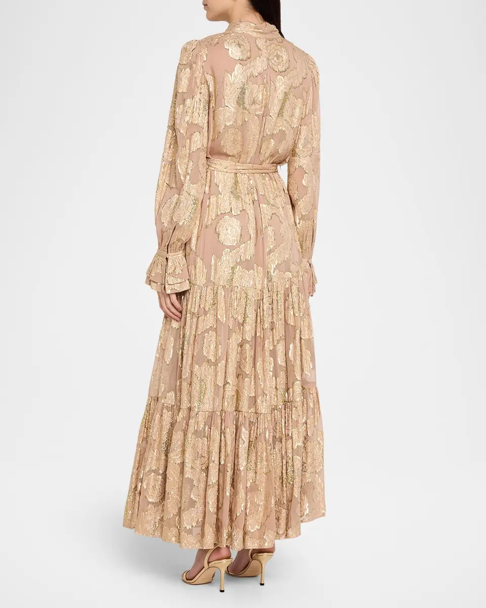 Kobi Halperin Rian Metallic Floral Jacquard Maxi Dress | Thumbnail 3 Kobi Halperin Rian Metallic Floral Jacquard Maxi Dress | Thumbnail 3