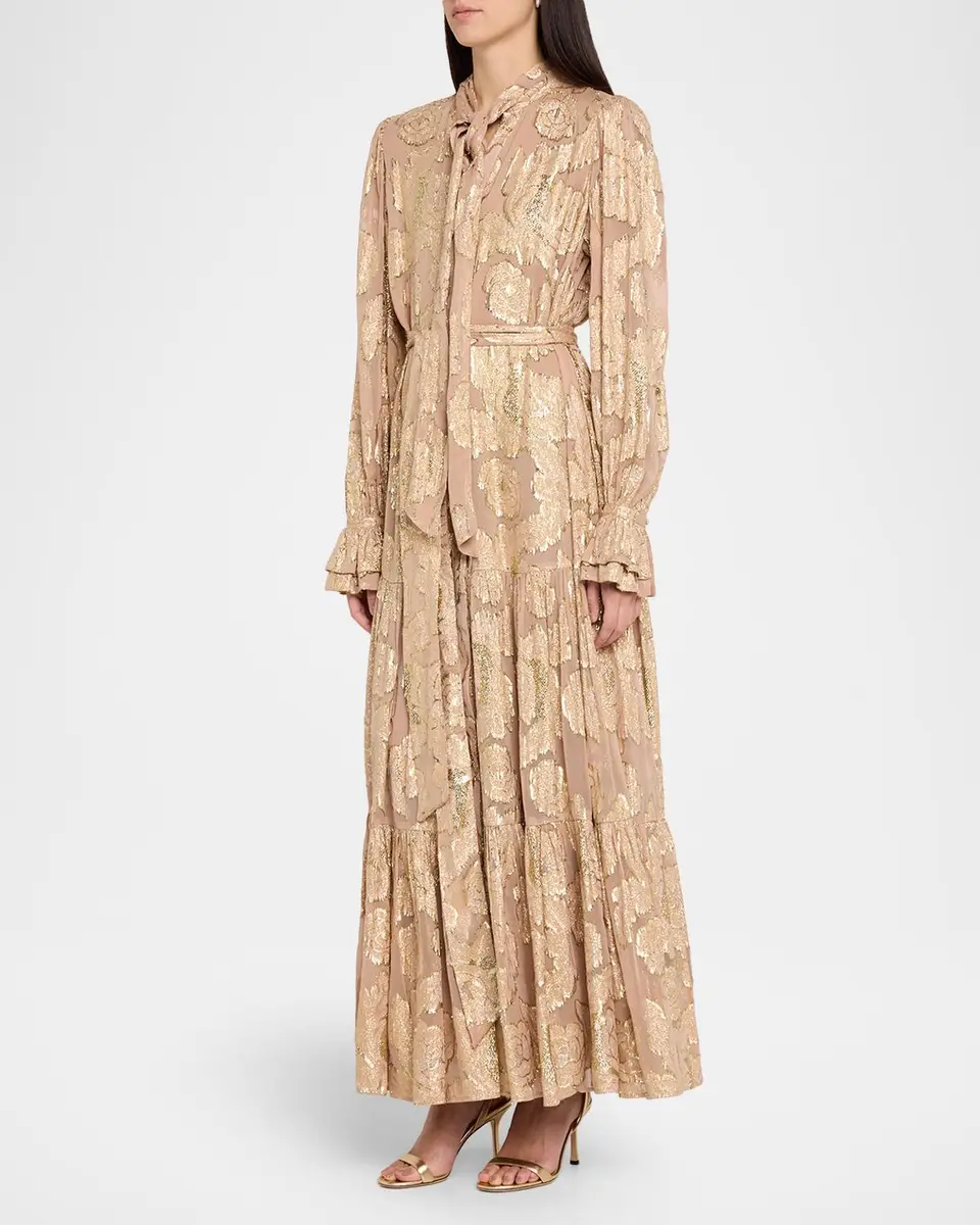 Kobi Halperin Rian Metallic Floral Jacquard Maxi Dress | Thumbnail 4 Kobi Halperin Rian Metallic Floral Jacquard Maxi Dress | Thumbnail 4