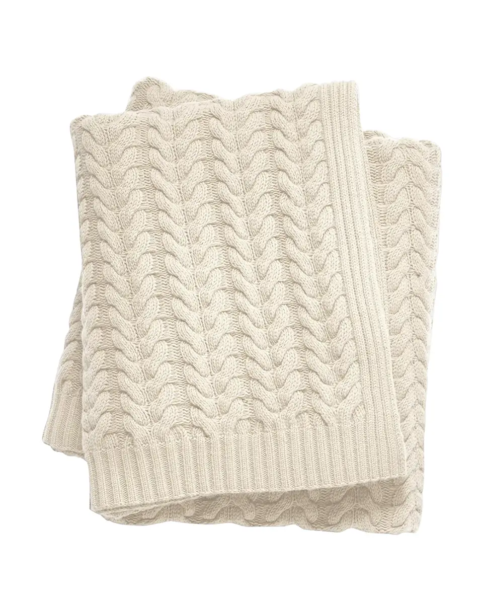 Sofia Cashmere Braided Cable-Knit Throw Blanket | Thumbnail 2 Sofia Cashmere Braided Cable-Knit Throw Blanket | Thumbnail 2