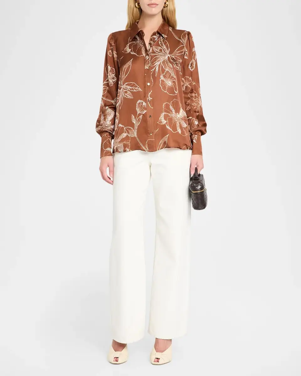 Johnny Was Averi Floral Button-Front Blouse | Thumbnail 2