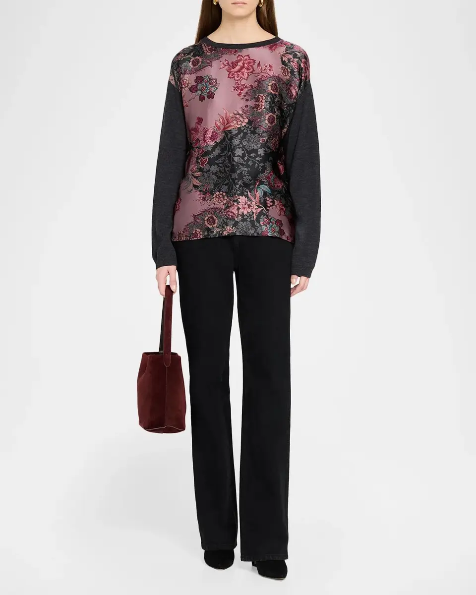 Johnny Was Floral-Print Crewneck Knit Top | Thumbnail 2 Johnny Was Floral-Print Crewneck Knit Top | Thumbnail 2