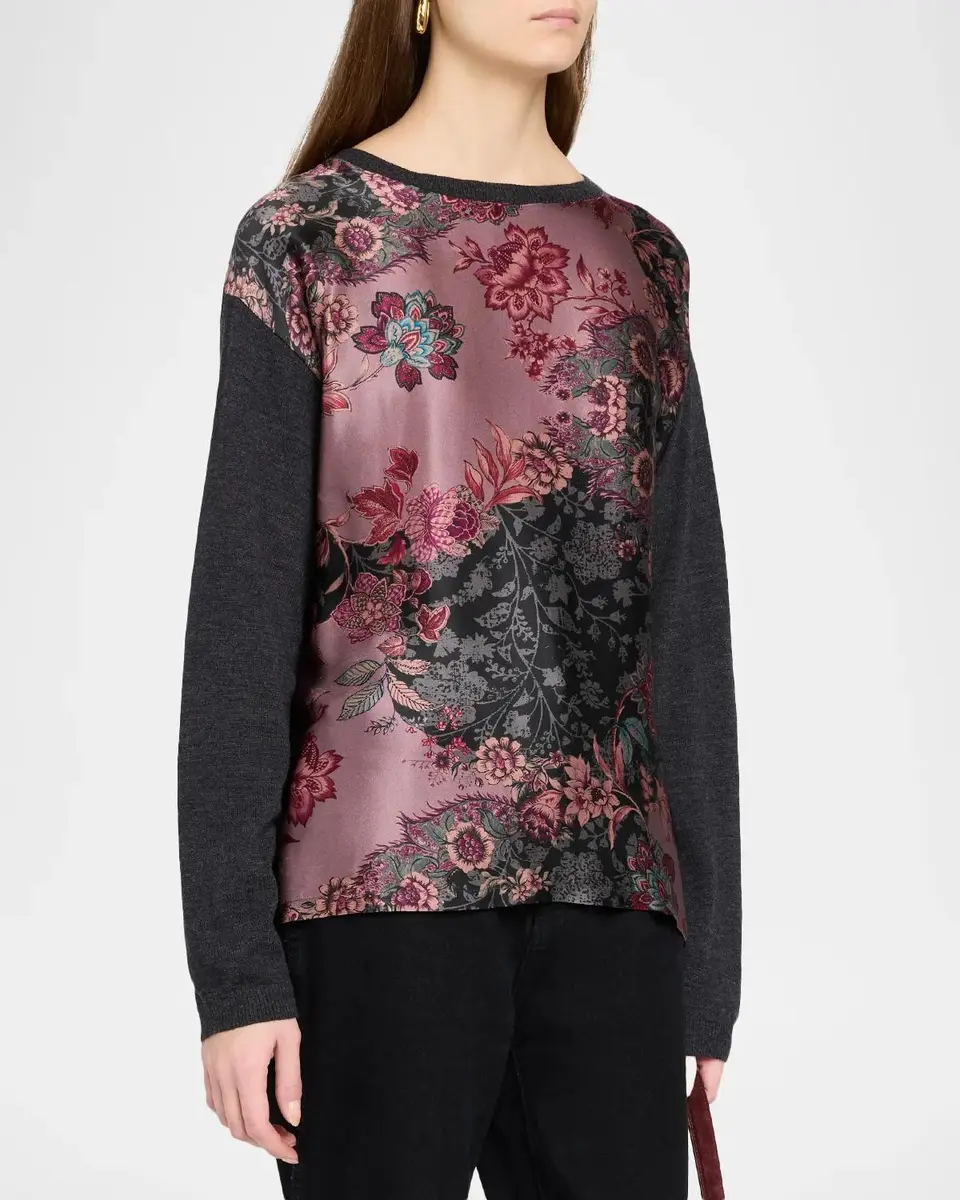 Johnny Was Floral-Print Crewneck Knit Top | Thumbnail 4 Johnny Was Floral-Print Crewneck Knit Top | Thumbnail 4