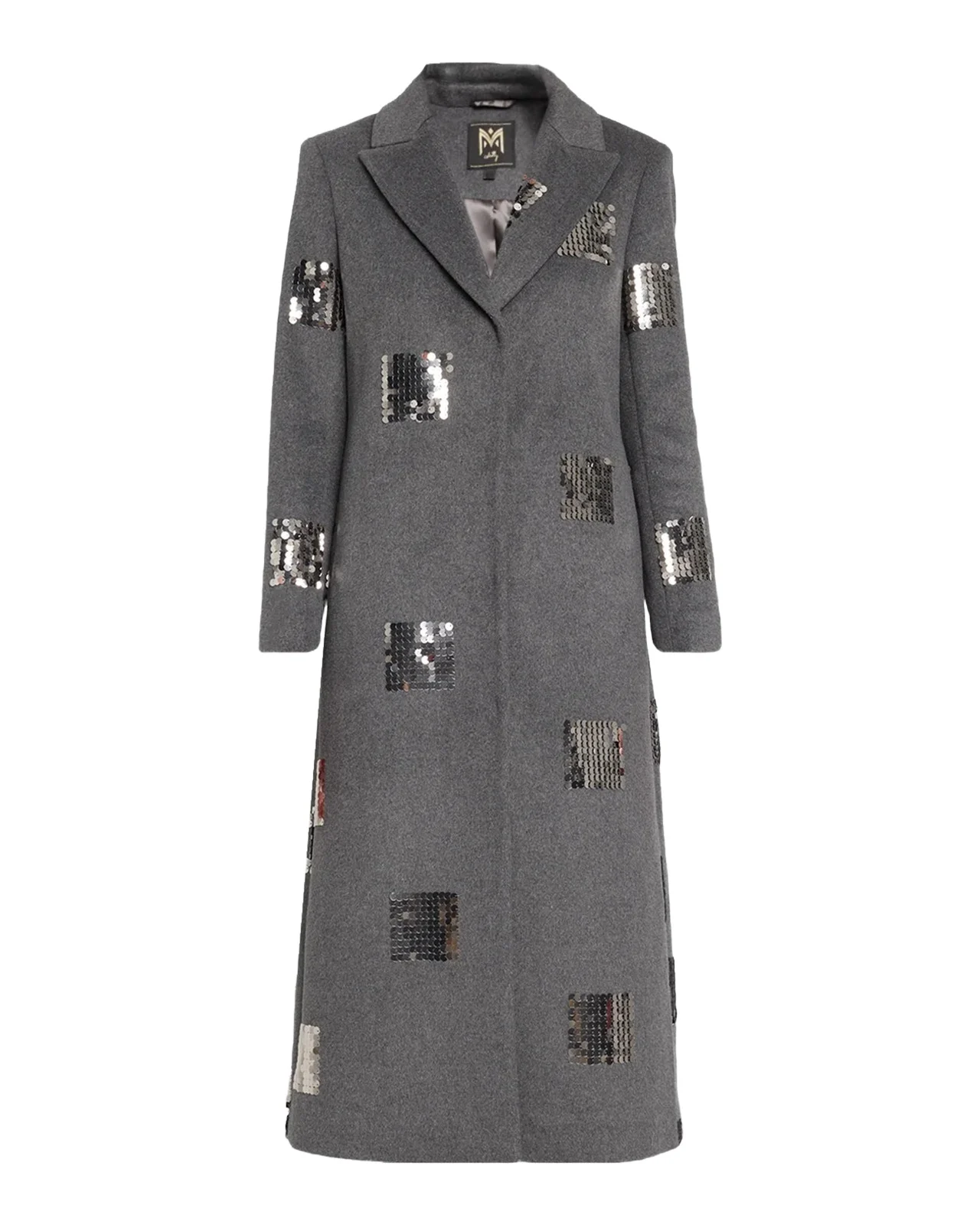 Milly Wanda Sequin Peak-Lapel Coat