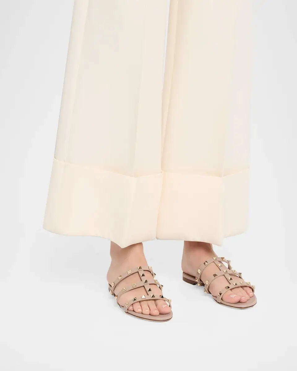 Valentino Garavani Rockstud Caged Flat Slide Sandals | Thumbnail 2 Valentino Garavani Rockstud Caged Flat Slide Sandals | Thumbnail 2