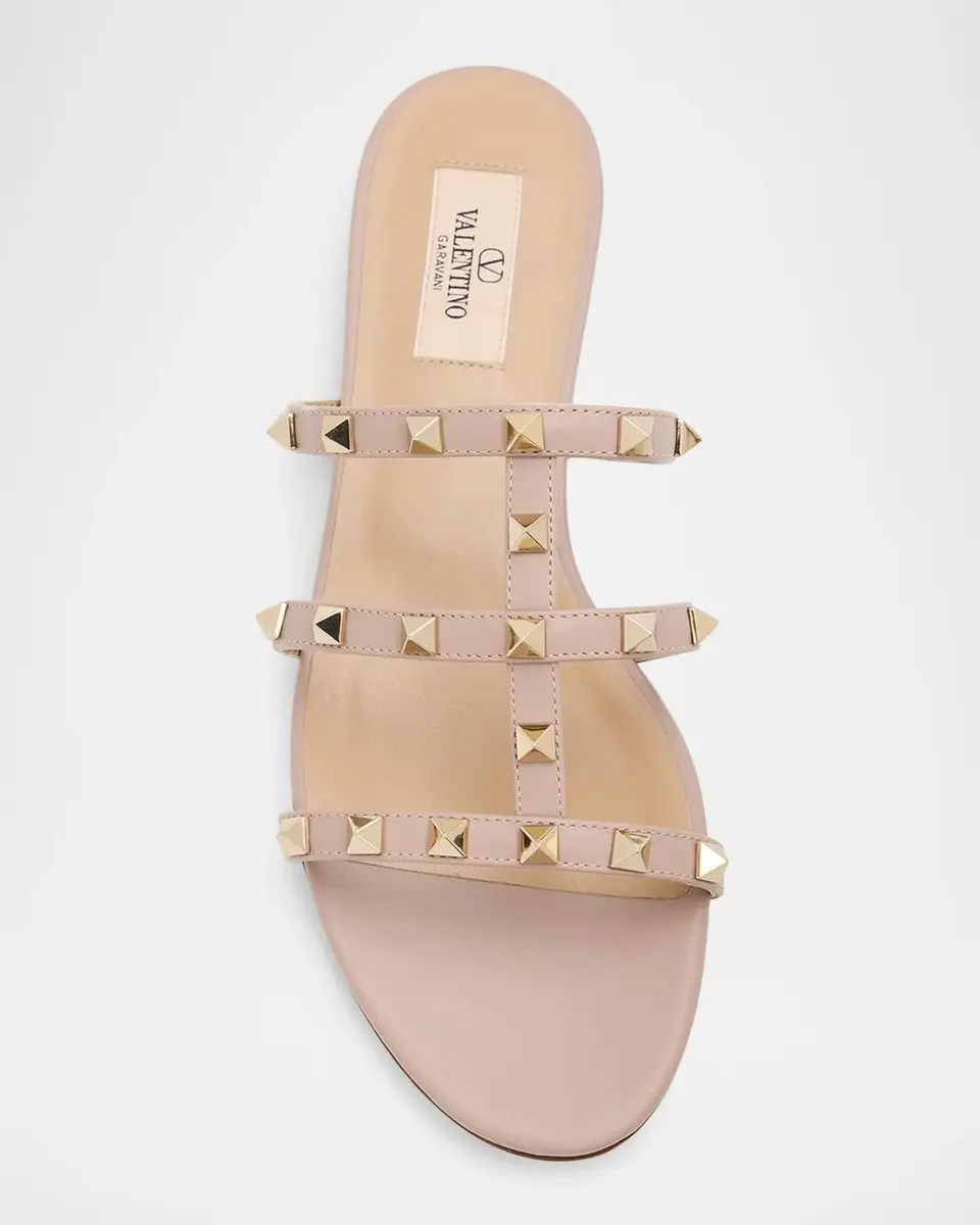 Valentino Garavani Rockstud Caged Flat Slide Sandals | Thumbnail 6 Valentino Garavani Rockstud Caged Flat Slide Sandals | Thumbnail 6