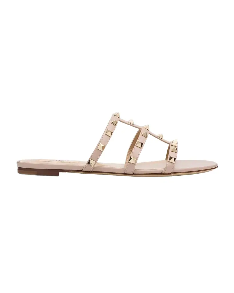 Rockstud Caged Flat Slide Sandals
