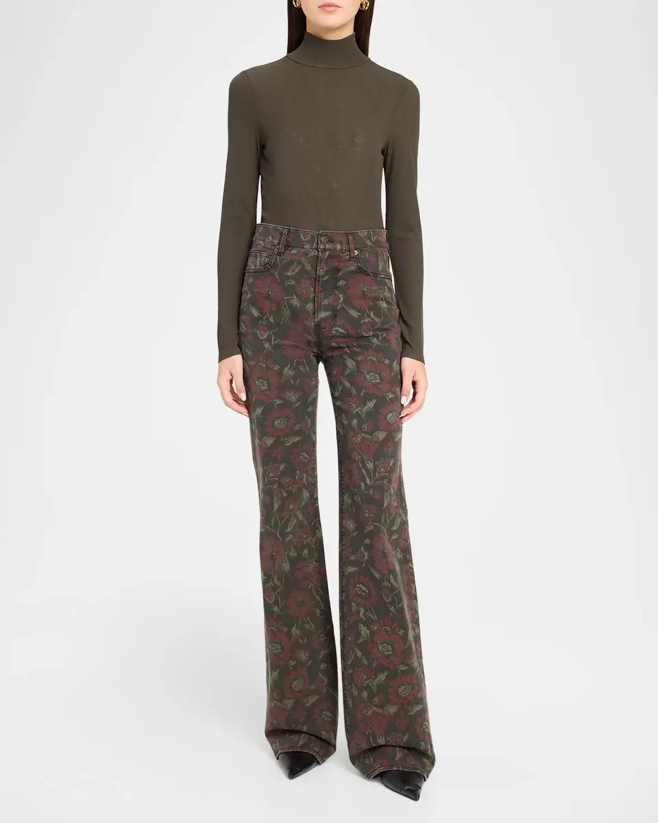 Veronica Beard Crosbie Floral Flare Jeans | Thumbnail 2