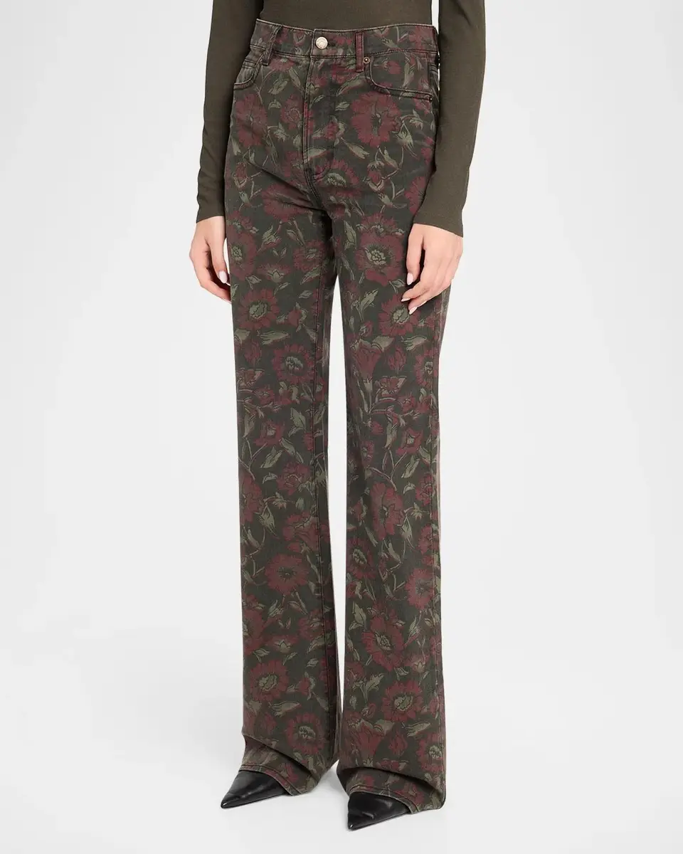 Veronica Beard Crosbie Floral Flare Jeans | Thumbnail 4