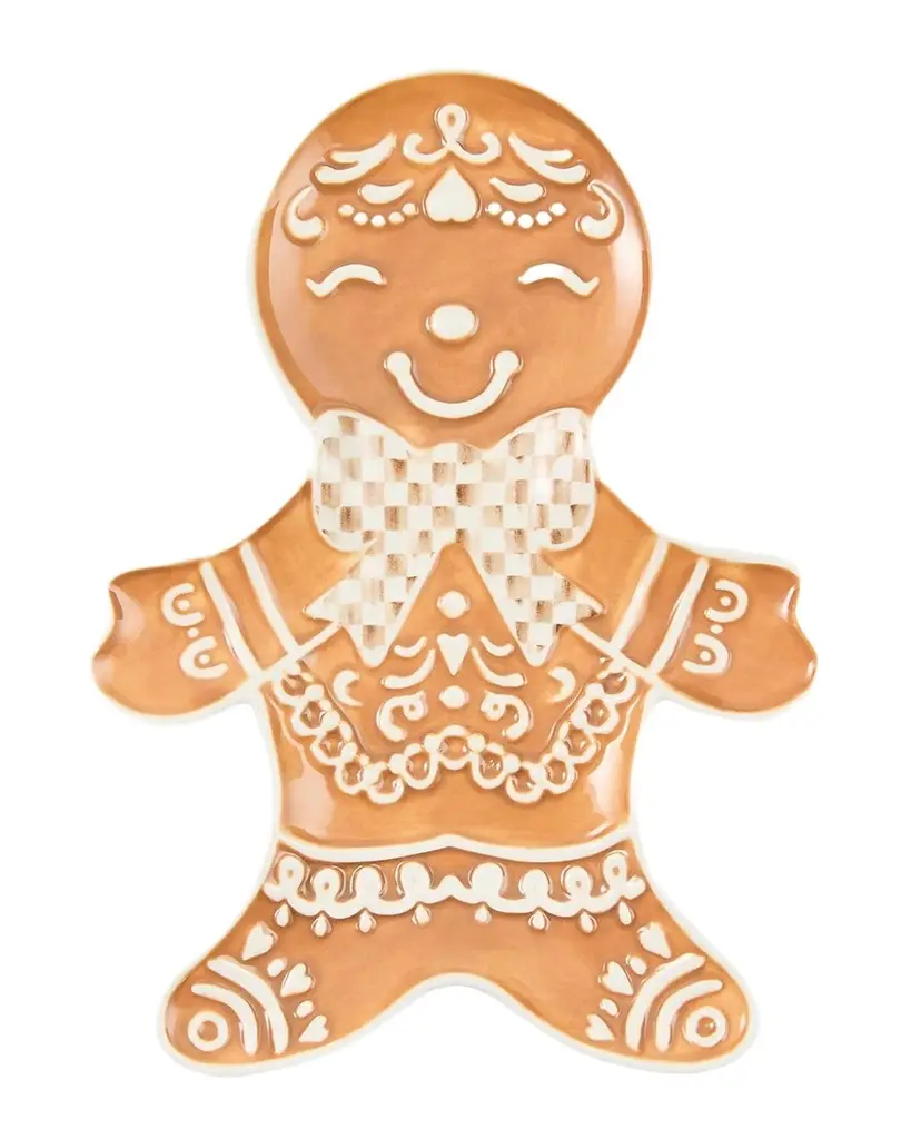 MacKenzie-Childs Mocha Check Gingerbread Cookie Tray