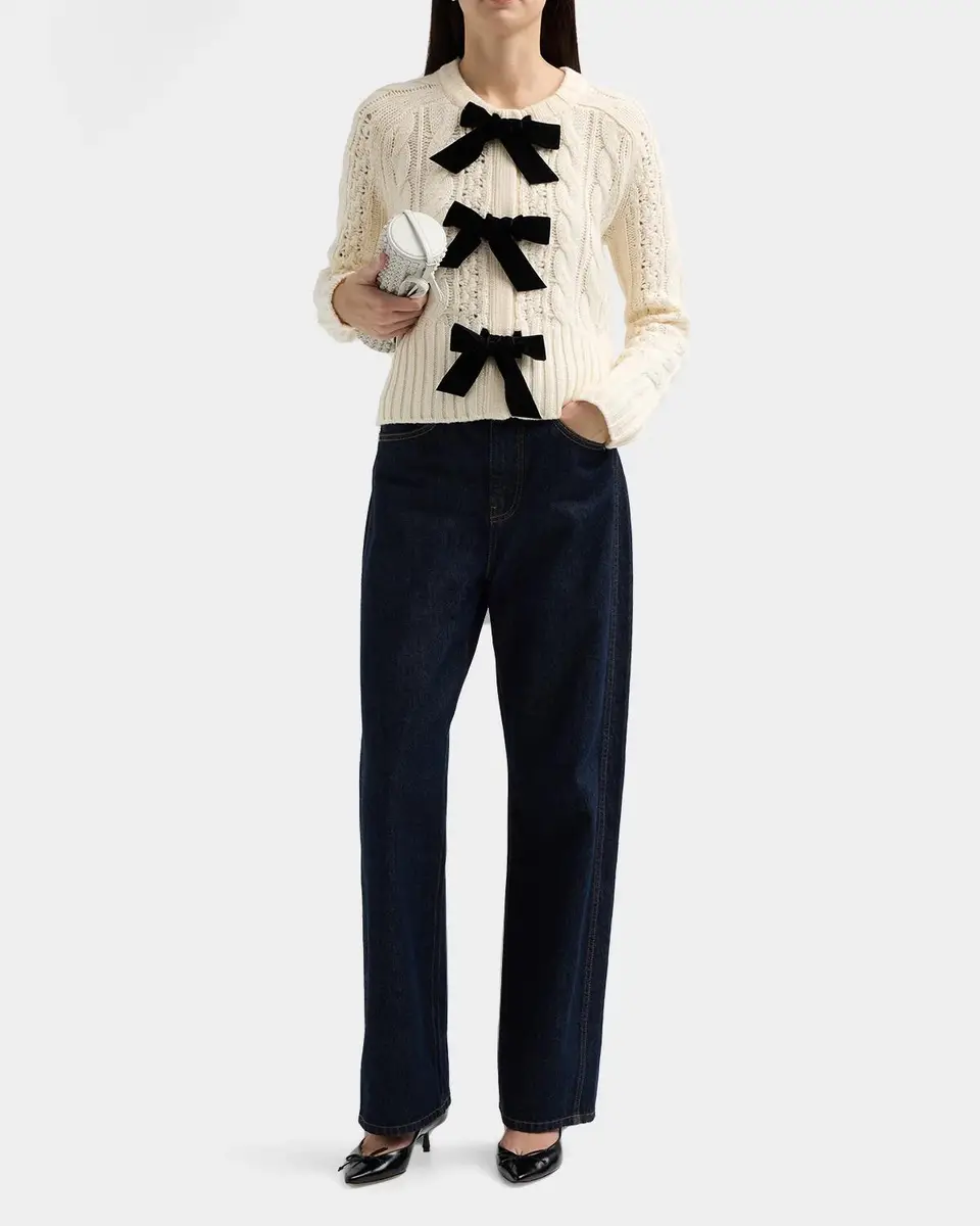 Veronica Beard Christina Cable-Knit Bow Cardigan | Thumbnail 2 Veronica Beard Christina Cable-Knit Bow Cardigan | Thumbnail 2
