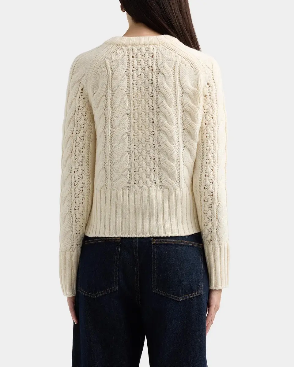 Veronica Beard Christina Cable-Knit Bow Cardigan | Thumbnail 3 Veronica Beard Christina Cable-Knit Bow Cardigan | Thumbnail 3