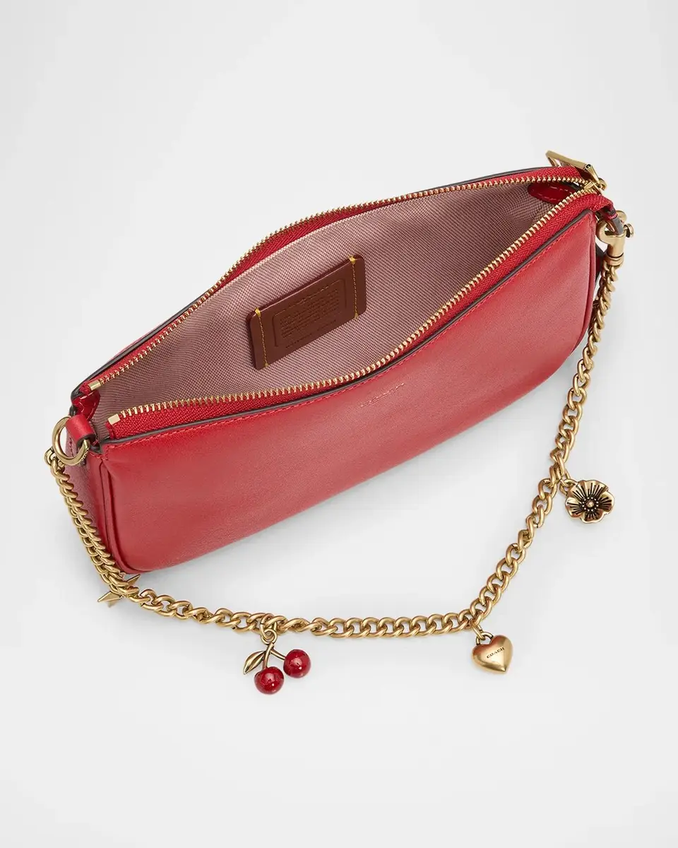 Coach Plaza Leather Shoulder Bag with Charm Chain | Thumbnail 4 Coach Plaza Leather Shoulder Bag with Charm Chain | Thumbnail 4