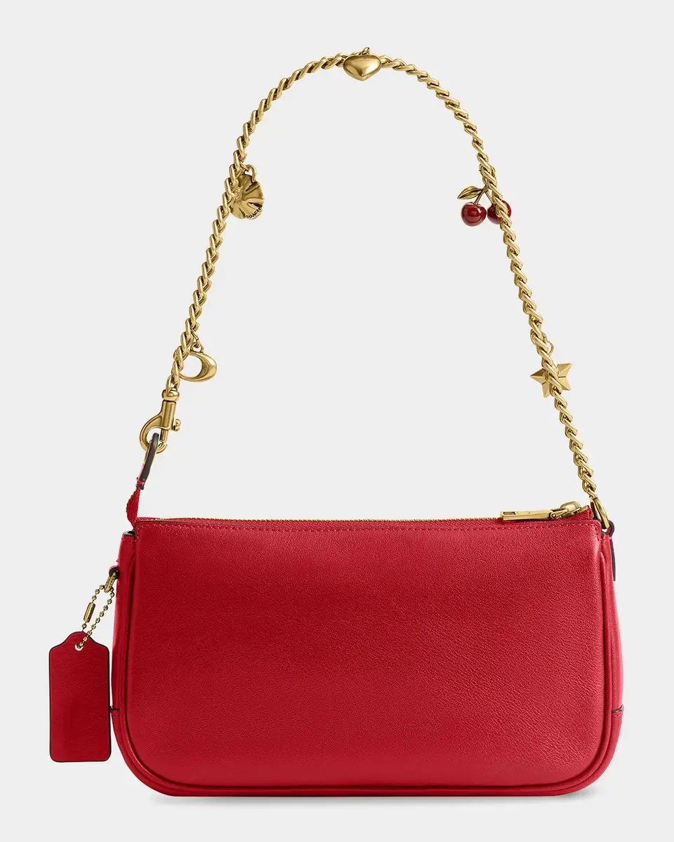Coach Plaza Leather Shoulder Bag with Charm Chain | Thumbnail 6 Coach Plaza Leather Shoulder Bag with Charm Chain | Thumbnail 6