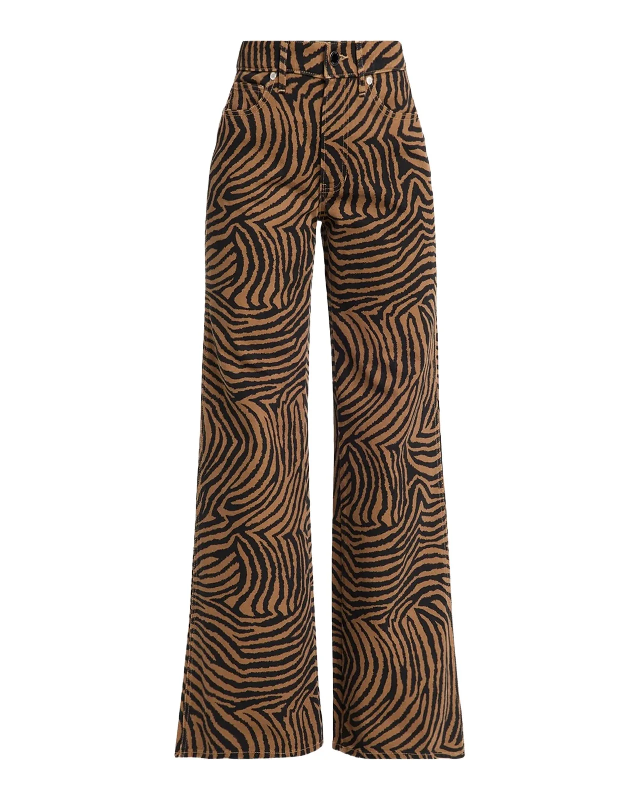 Veronica Beard Kasey Tiger Wide-Leg Jeans