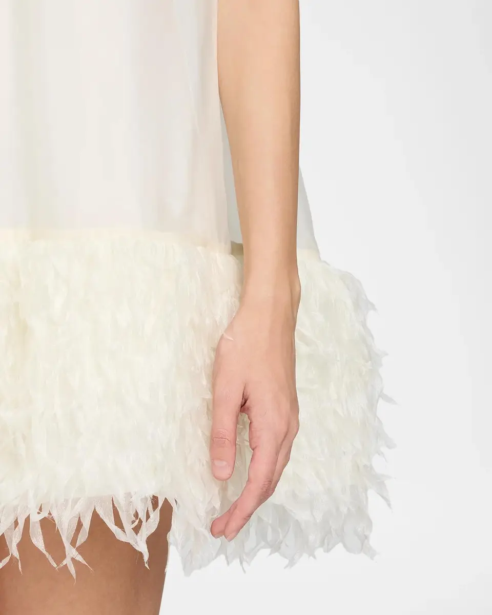 Simkhai Shirya Feather-Trimmed Organza Mini Dress | Thumbnail 5