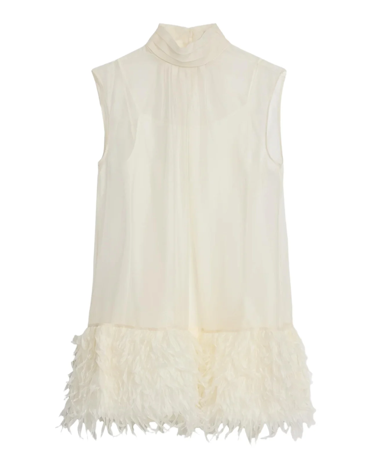 Simkhai Shirya Feather-Trimmed Organza Mini Dress