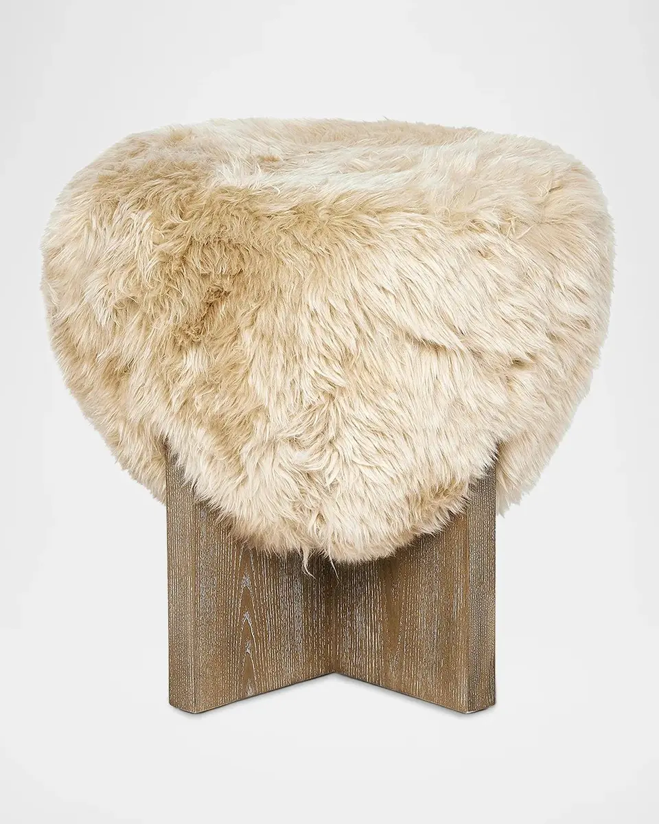 Interlude Home Brooks Shearling Stool | Thumbnail 2 Interlude Home Brooks Shearling Stool | Thumbnail 2