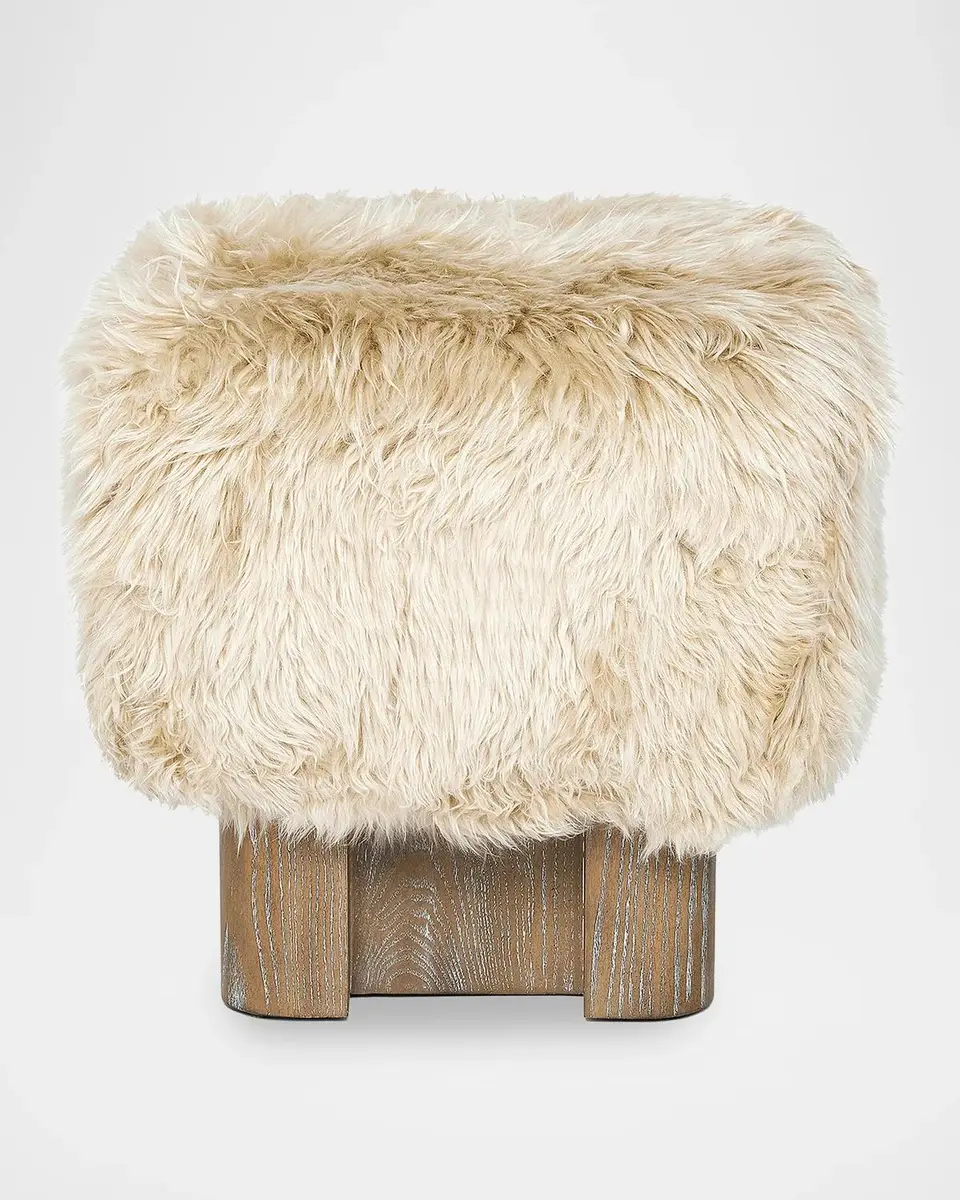 Interlude Home Noah Shearling Stool | Thumbnail 2 Interlude Home Noah Shearling Stool | Thumbnail 2