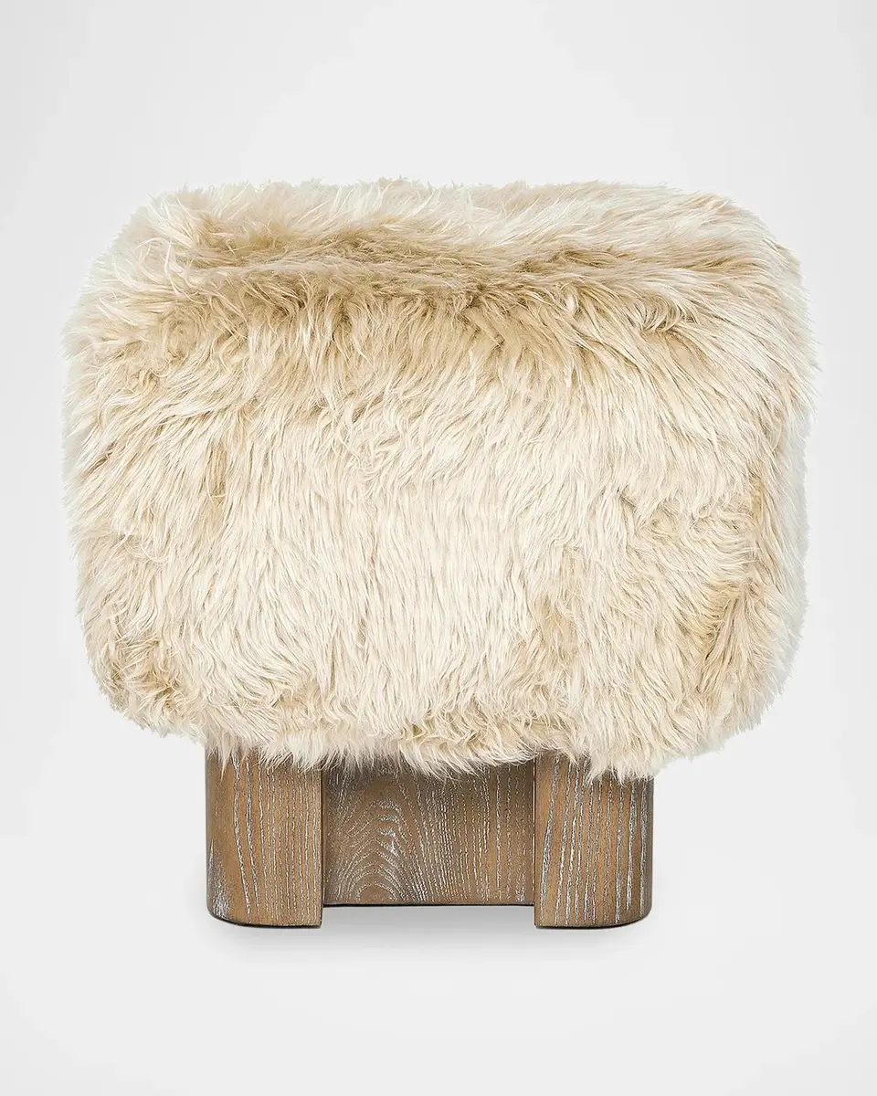 Interlude Home Noah Shearling Stool | Thumbnail 3 Interlude Home Noah Shearling Stool | Thumbnail 3
