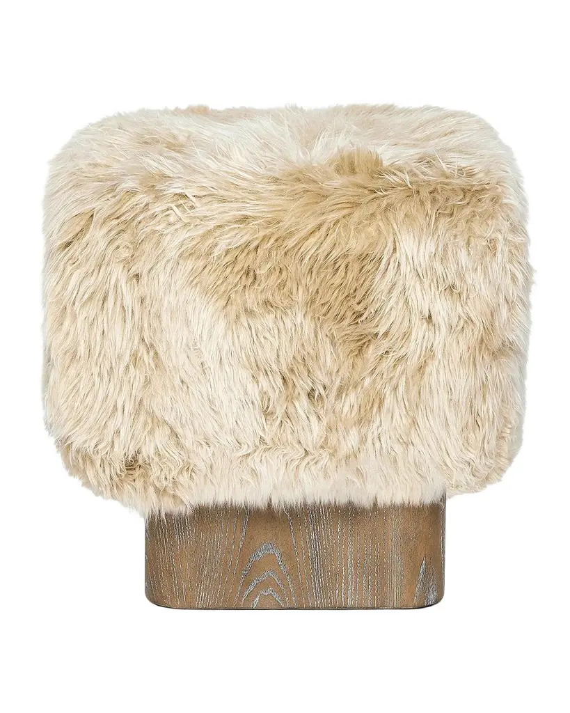 Interlude Home Noah Shearling Stool