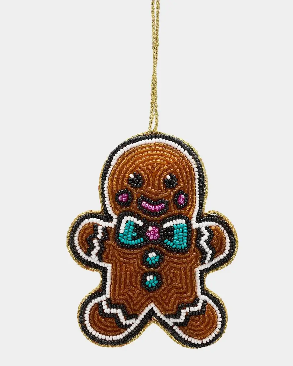 Sudha Pennathur Gingerbread Man Beaded Ornament | Thumbnail 2 Sudha Pennathur Gingerbread Man Beaded Ornament | Thumbnail 2