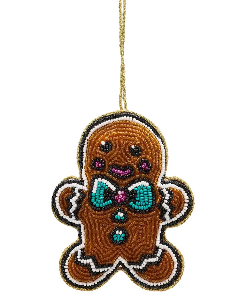 Sudha Pennathur Gingerbread Man Beaded Ornament | Thumbnail 3 Sudha Pennathur Gingerbread Man Beaded Ornament | Thumbnail 3