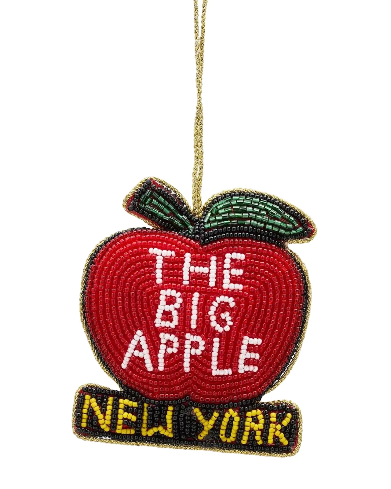 Sudha Pennathur Big Apple Glass Beaded Ornament