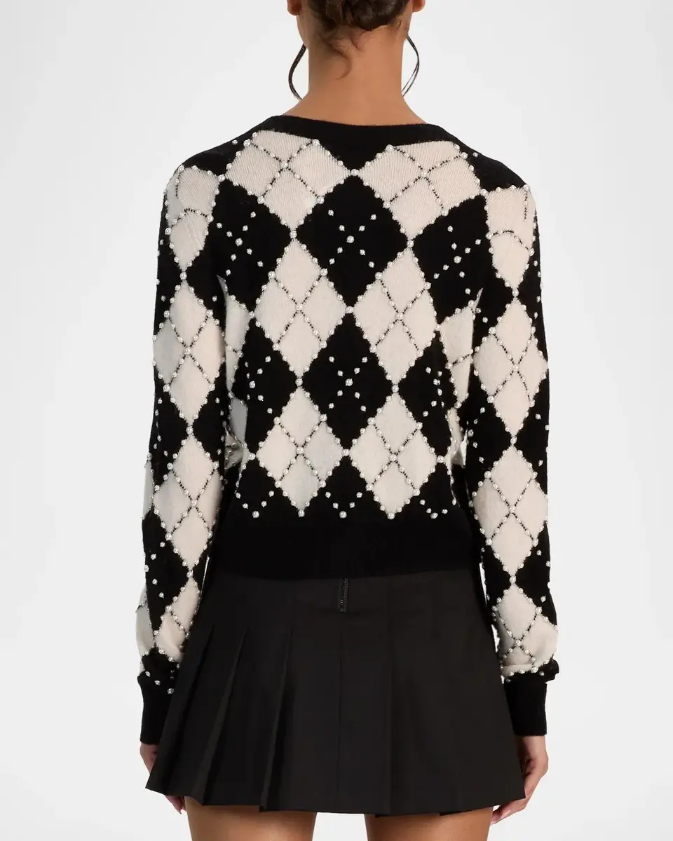 Alice + Olivia Carolee Embellished Argyle Cardigan | Thumbnail 3 Alice + Olivia Carolee Embellished Argyle Cardigan | Thumbnail 3
