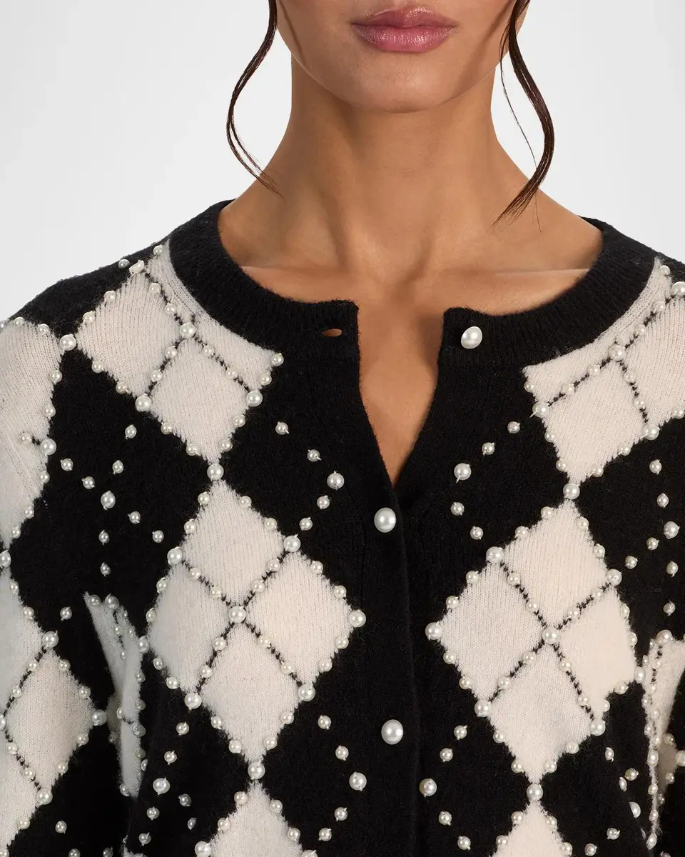 Alice + Olivia Carolee Embellished Argyle Cardigan | Thumbnail 5 Alice + Olivia Carolee Embellished Argyle Cardigan | Thumbnail 5