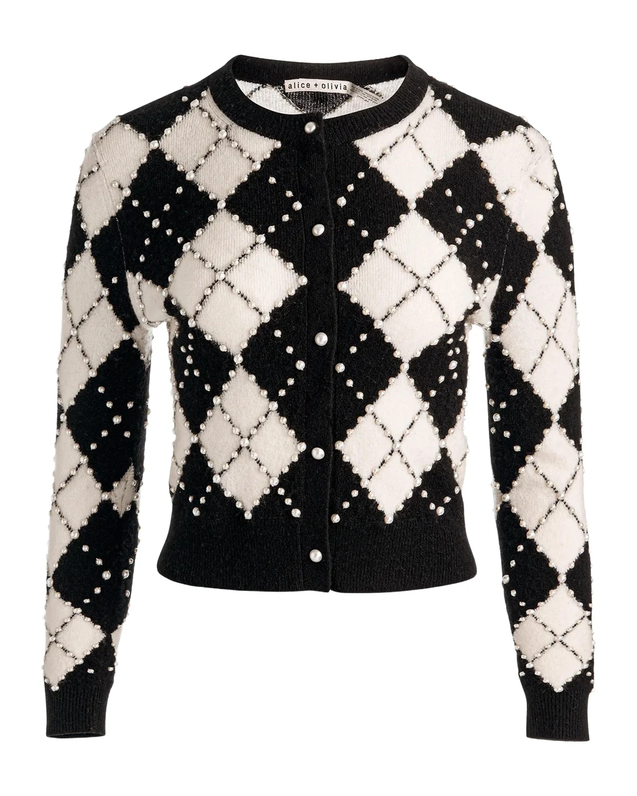 Carolee Embellished Argyle Cardigan Carolee Embellished Argyle Cardigan