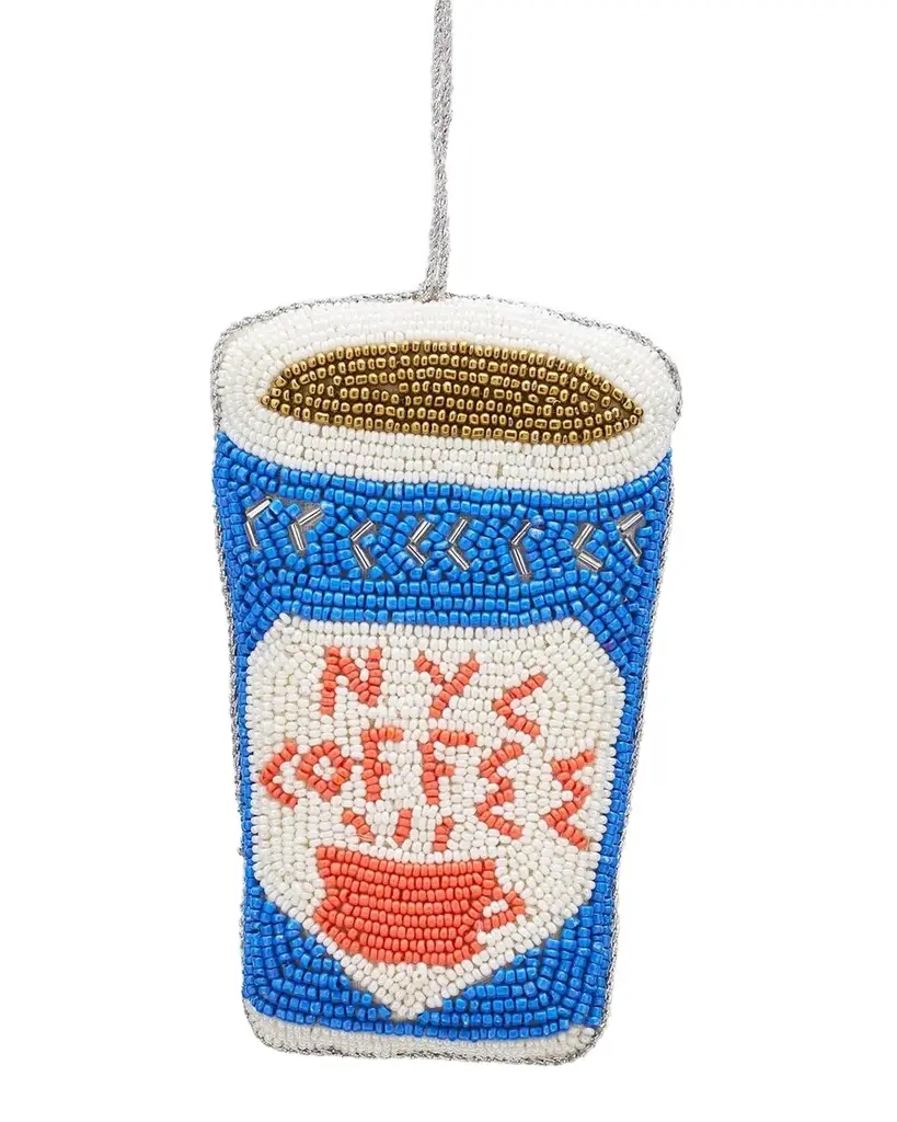 NYC Coffee Cup Beaded Ornament NYC Coffee Cup Beaded Ornament