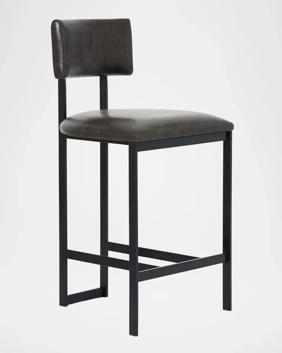 Interlude Home Landon II Vegan Leather 26" Counter Stool | Thumbnail 2 Interlude Home Landon II Vegan Leather 26" Counter Stool | Thumbnail 2