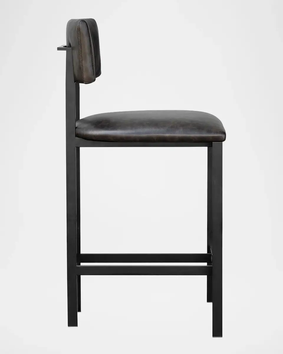 Interlude Home Landon II Vegan Leather 26" Counter Stool | Thumbnail 3 Interlude Home Landon II Vegan Leather 26" Counter Stool | Thumbnail 3