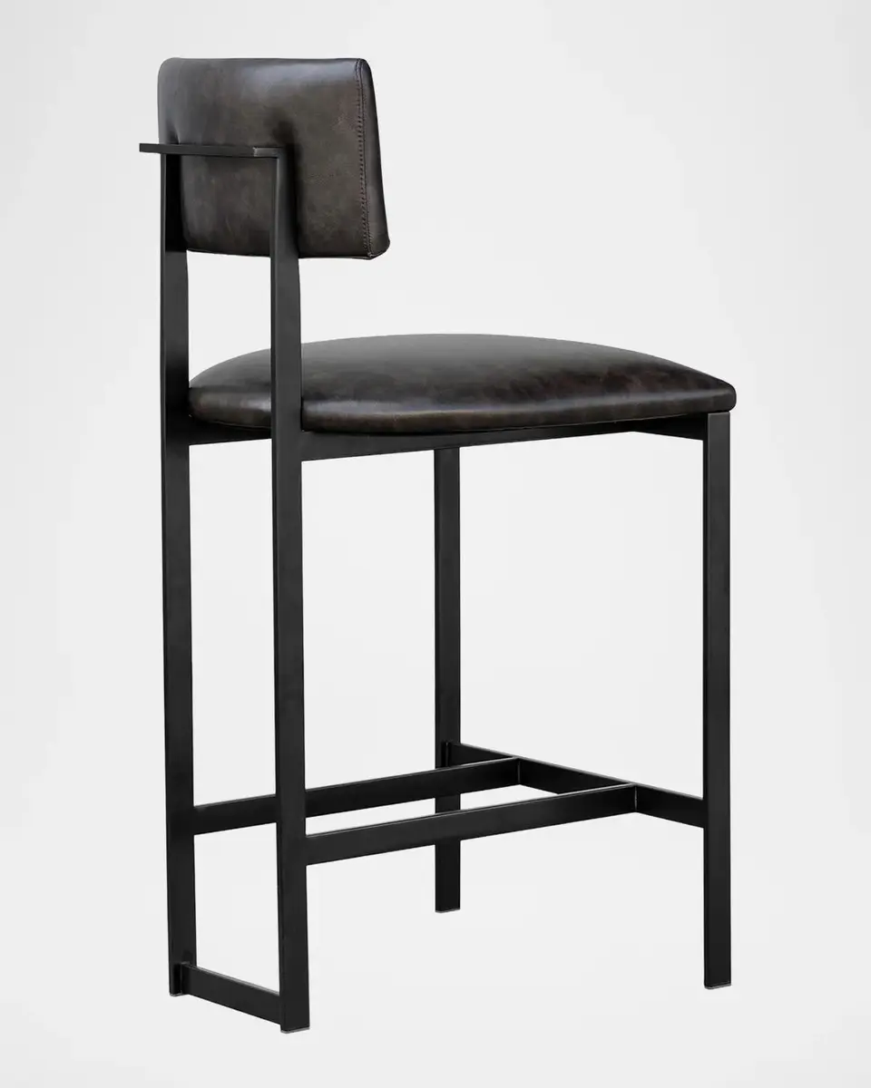 Interlude Home Landon II Vegan Leather 26" Counter Stool | Thumbnail 4 Interlude Home Landon II Vegan Leather 26" Counter Stool | Thumbnail 4