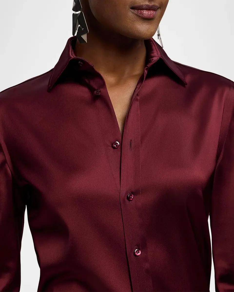 Ralph Lauren Collection Cameron II Straight Fit Satin Shirt | Thumbnail 5 Ralph Lauren Collection Cameron II Straight Fit Satin Shirt | Thumbnail 5
