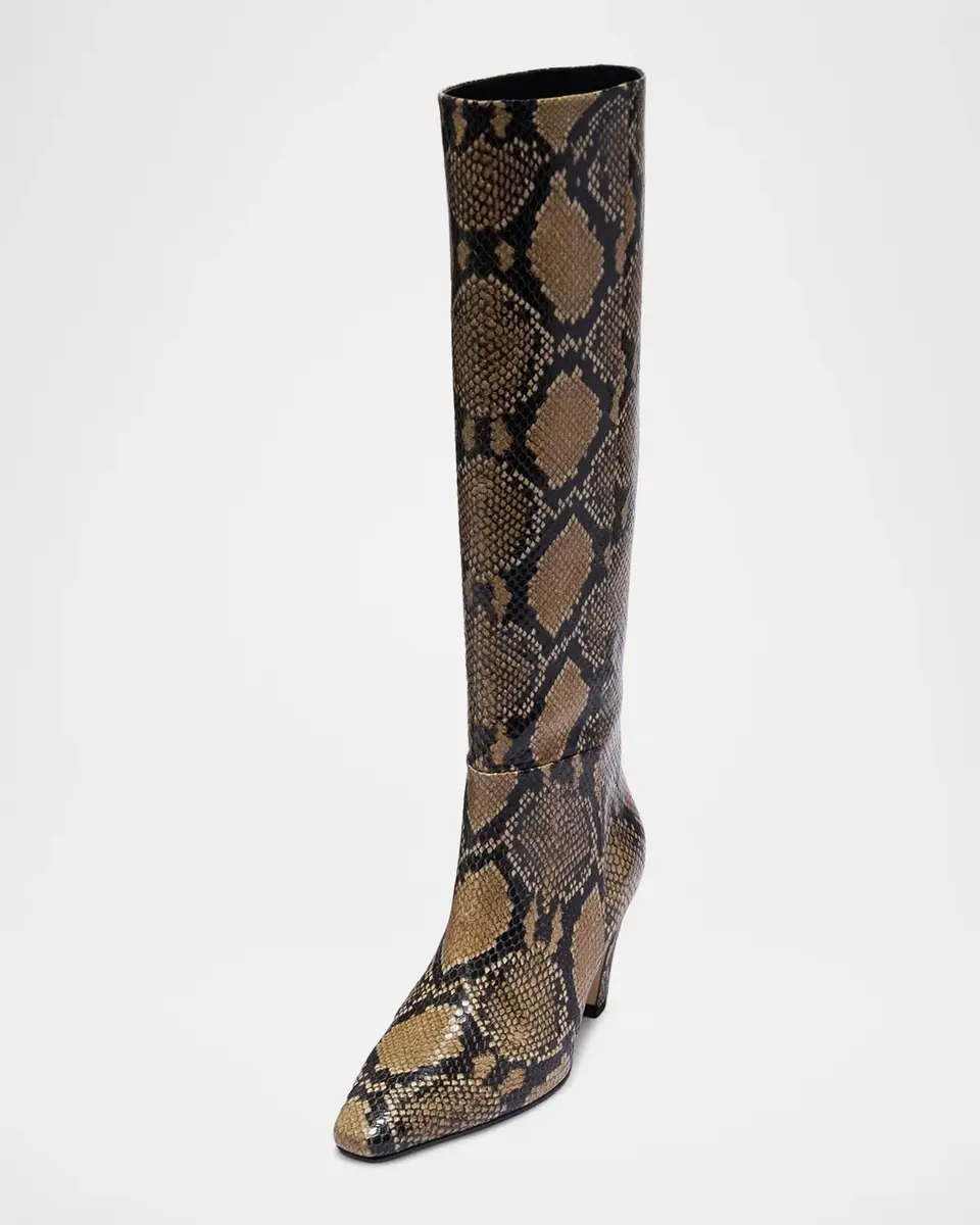 aeyde Silva 75MM Snakeskin-Print Leather Knee-High Boots | Thumbnail 2 aeyde Silva 75MM Snakeskin-Print Leather Knee-High Boots | Thumbnail 2