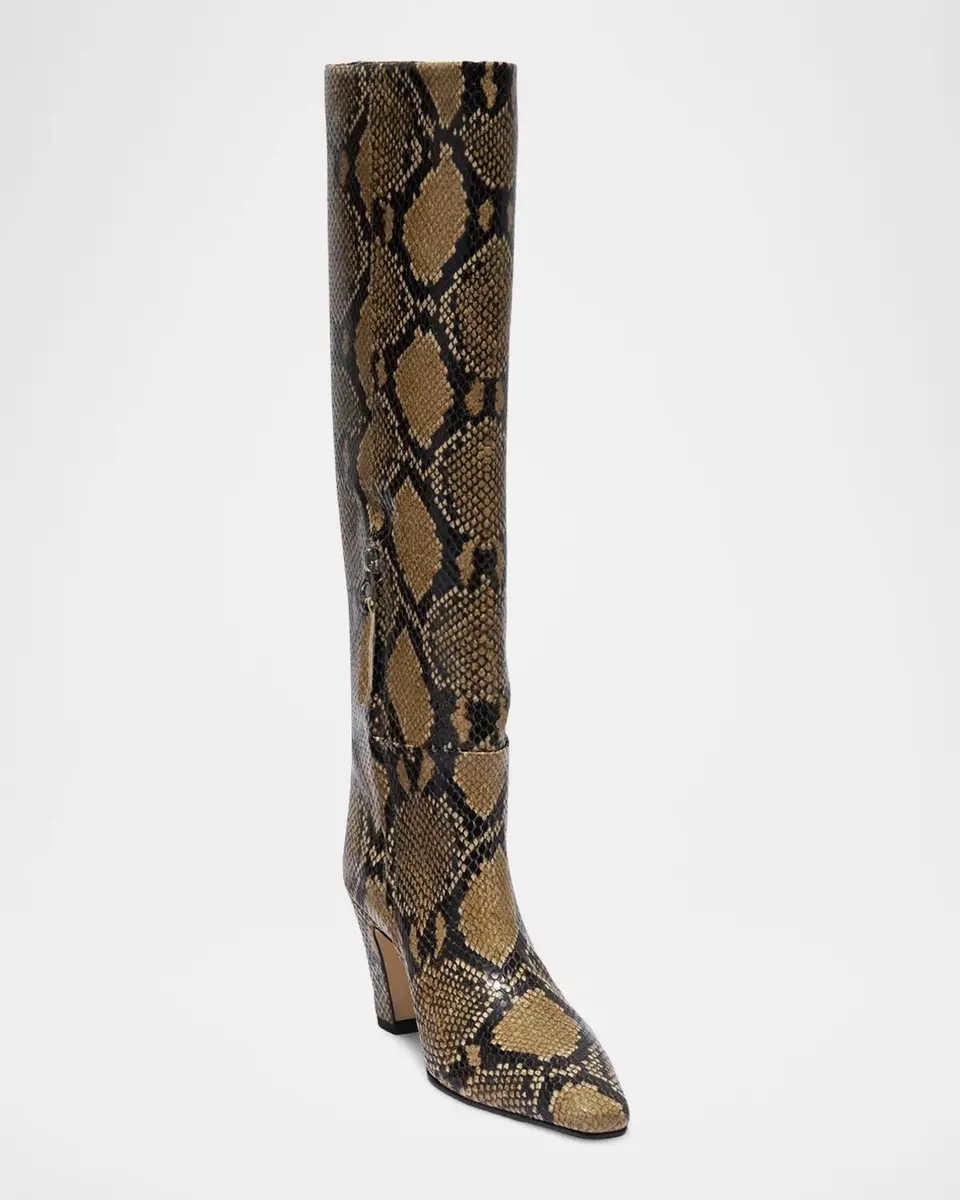 aeyde Silva 75MM Snakeskin-Print Leather Knee-High Boots | Thumbnail 4 aeyde Silva 75MM Snakeskin-Print Leather Knee-High Boots | Thumbnail 4