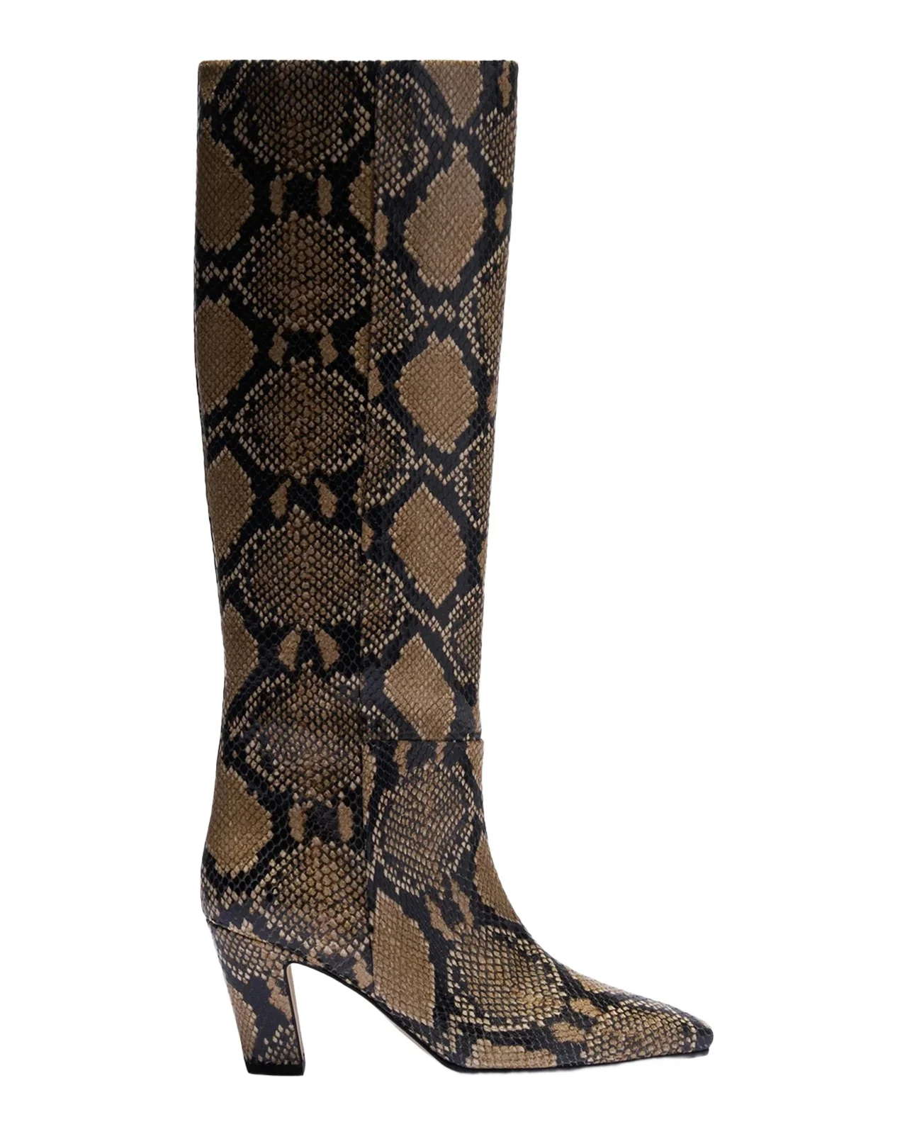 aeyde Silva 75MM Snakeskin-Print Leather Knee-High Boots