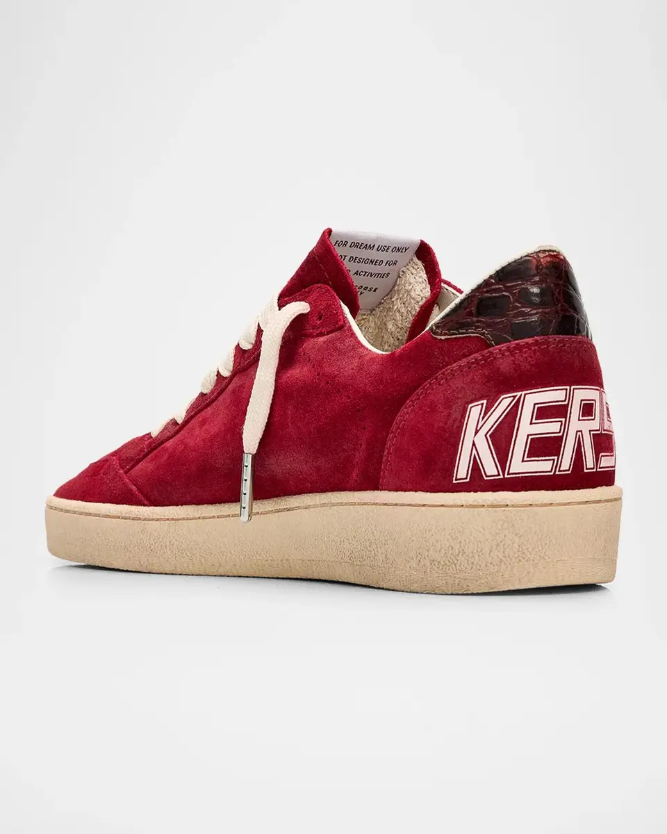 Golden Goose Ball Star Suede Croc-Embossed Low-Top Sneakers | Thumbnail 4 Golden Goose Ball Star Suede Croc-Embossed Low-Top Sneakers | Thumbnail 4