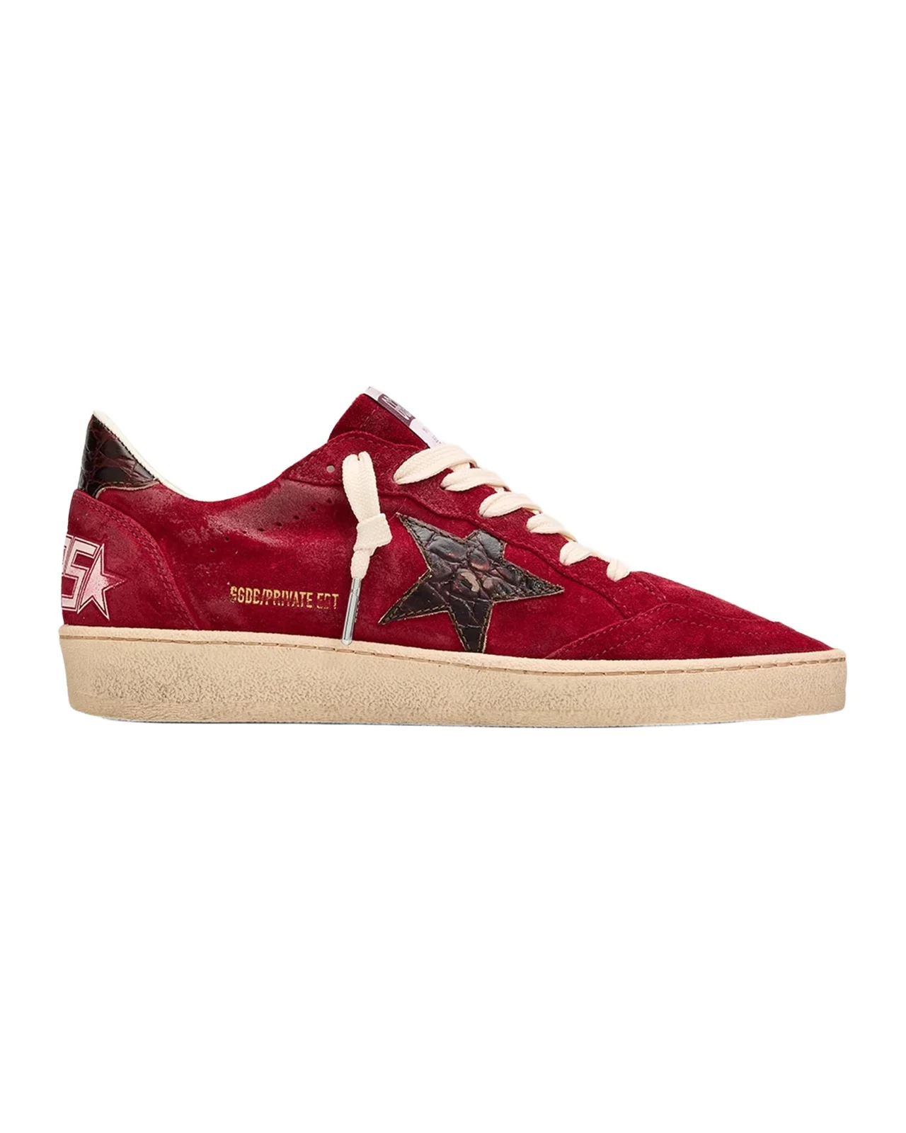 Ball Star Suede Croc-Embossed Low-Top Sneakers Ball Star Suede Croc-Embossed Low-Top Sneakers